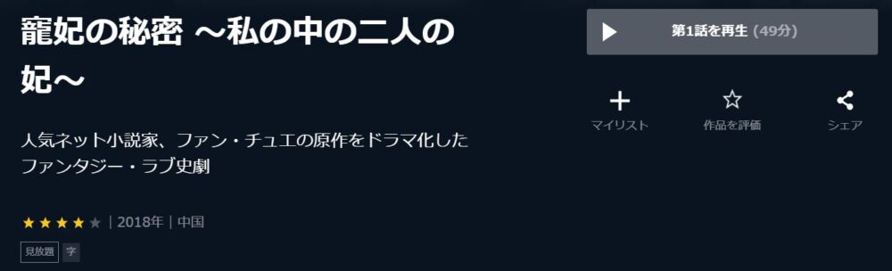 寵妃の秘密 ～私の中の二人の妃～　中国ドラマ